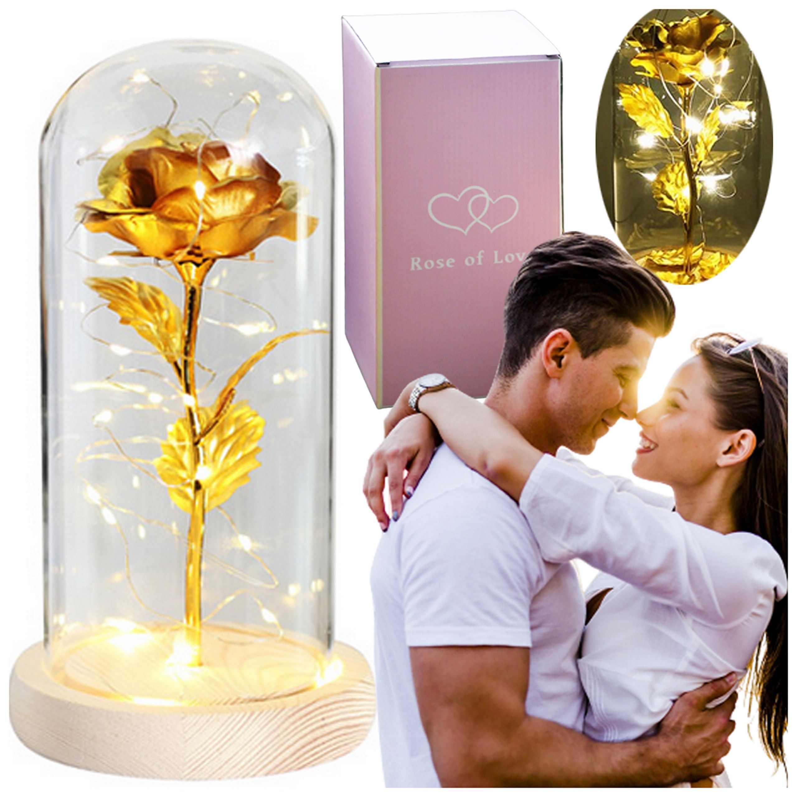  Brīnišķīgi mākslīgs gadsimts gaismas roze glāzē dome dāvana tavā dzimšanas dienā