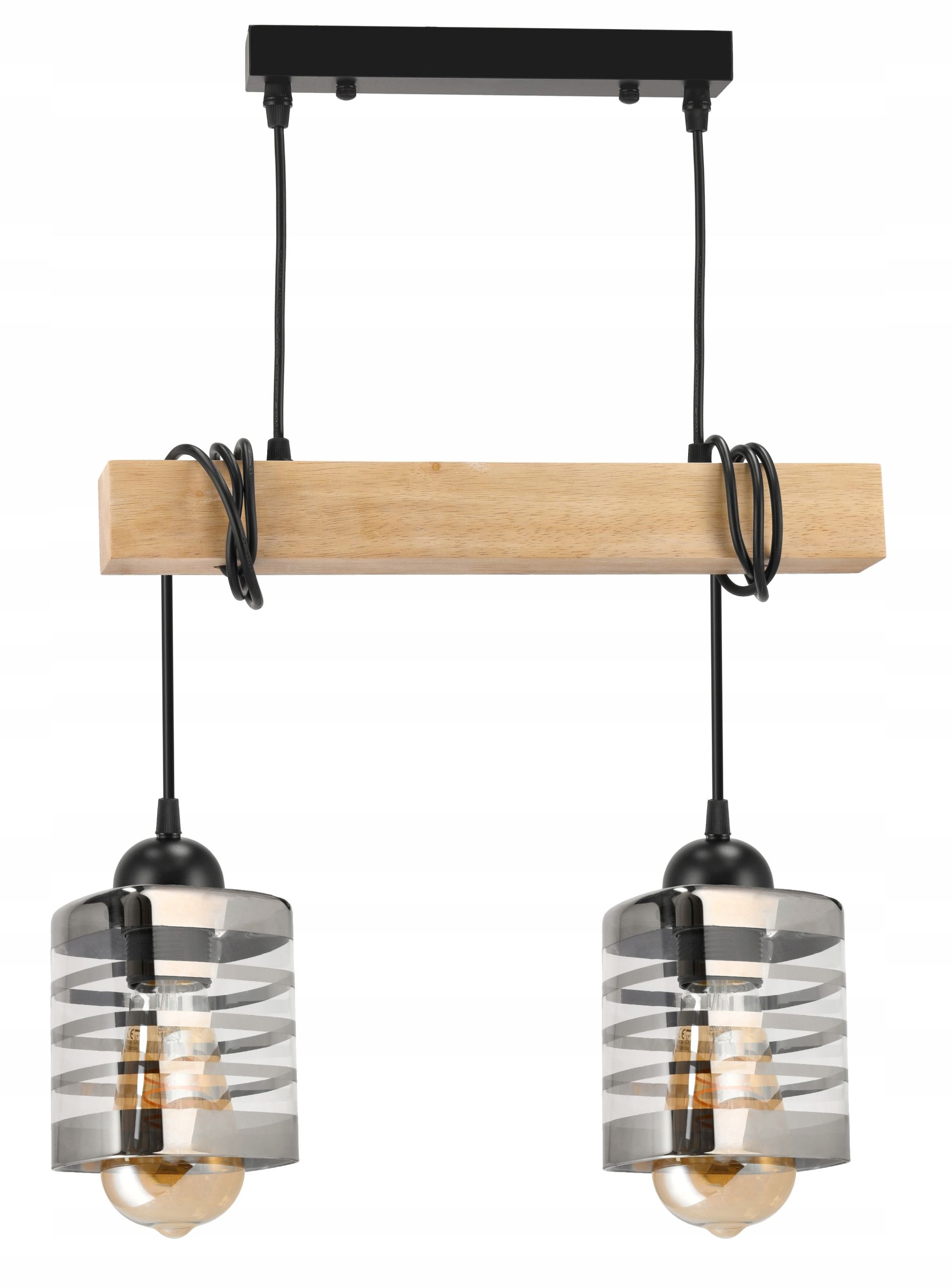  Stropné svietidlo visiace led drevený biala 3xe27 lampa amber jantár