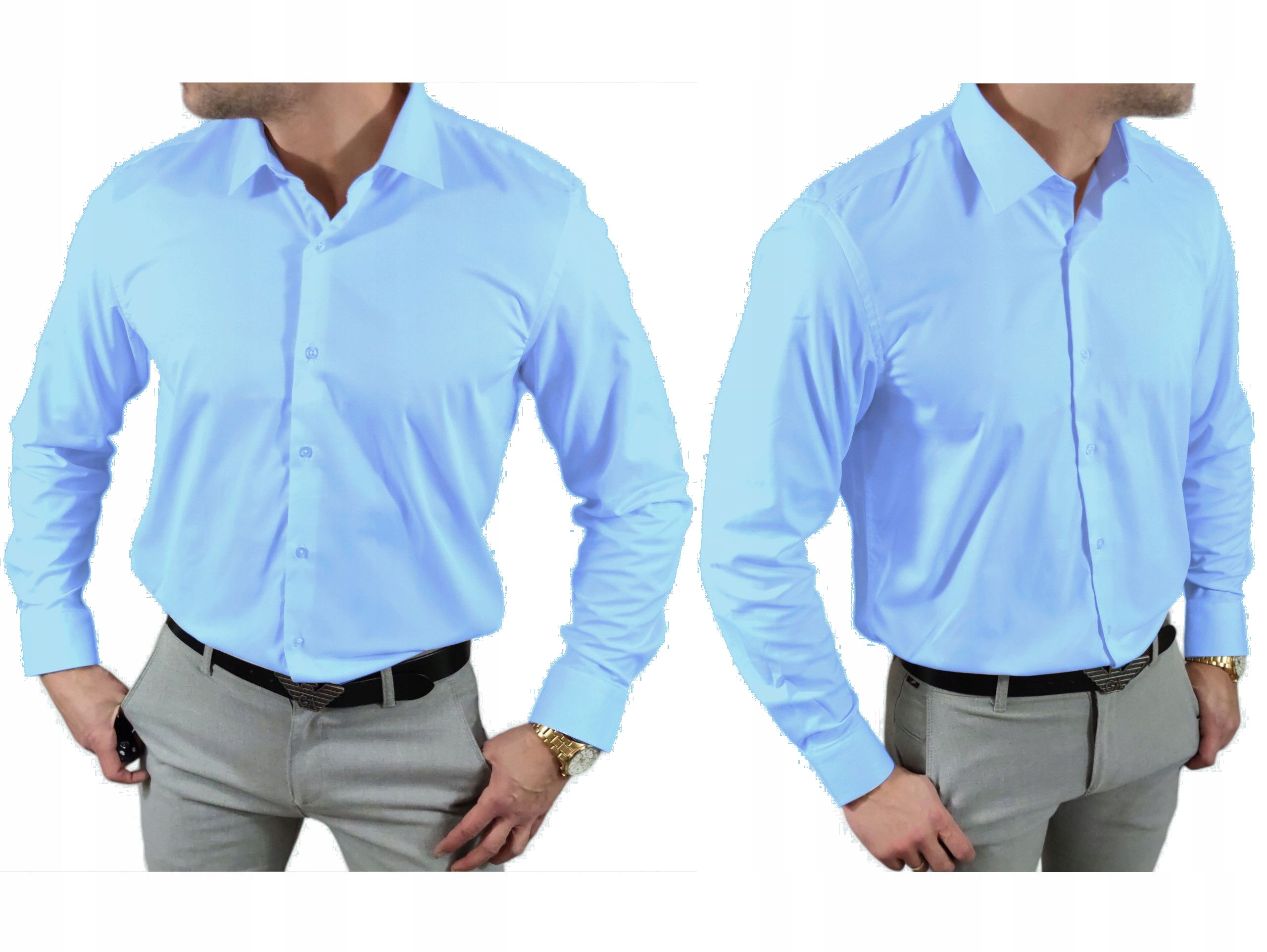  Large elegant shirt male smooth black color classical 5xl-51/52