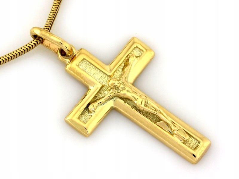  Prívesok elegantný zlatý 585 14k kríž bez kameňov váhy 1.48g za darček