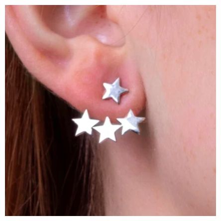 Stud earrings colour silver long tassels diamonds balls elegant 125mm