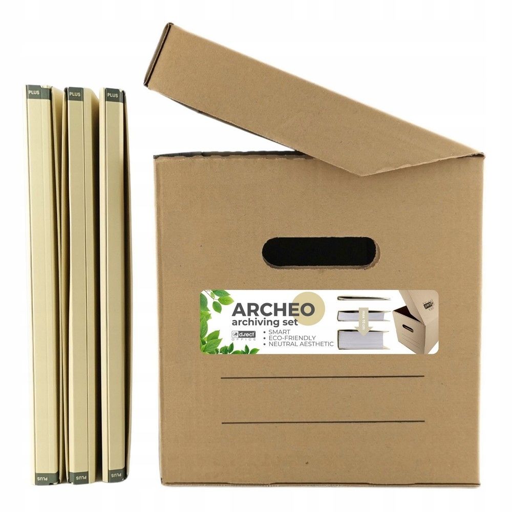  Soubor archivace dokumenty kartonová krabice s klapkou +3 portfolia zero-max zelený