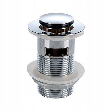  Cork without overflow hole, with overflow klik-klak round universal plastic pvc