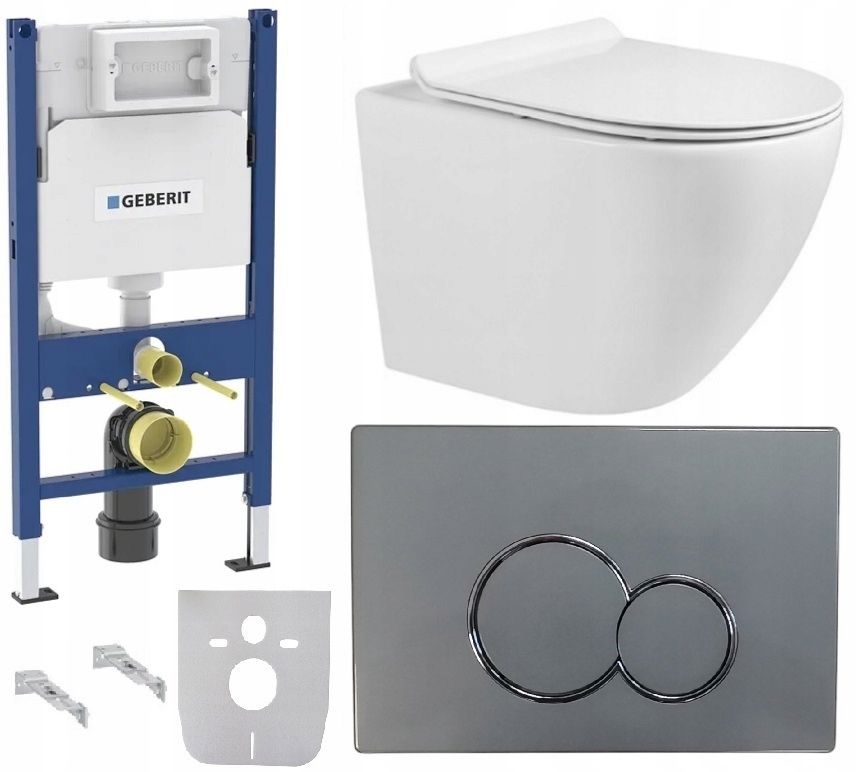  Wc rāmja komplekts geberit + atslēga + tualetes pods melns matēts + dēlis w/o+fresh