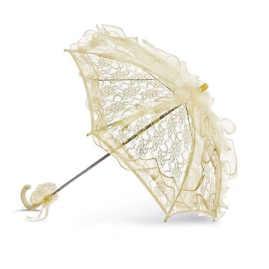  Classic lace balts mežģīņu kāzu lietussargs