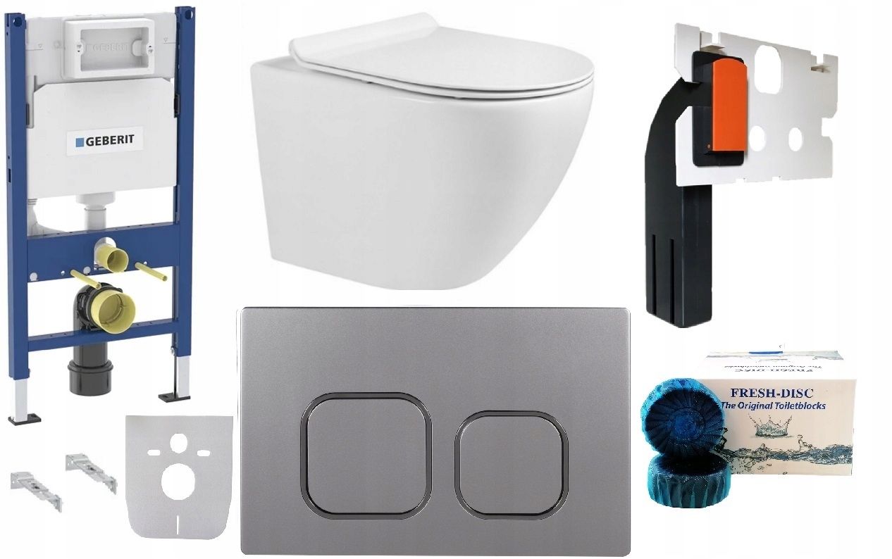  Wc rāmja komplekts geberit + atslēga + tualetes pods melns matēts + dēlis w/o+fresh