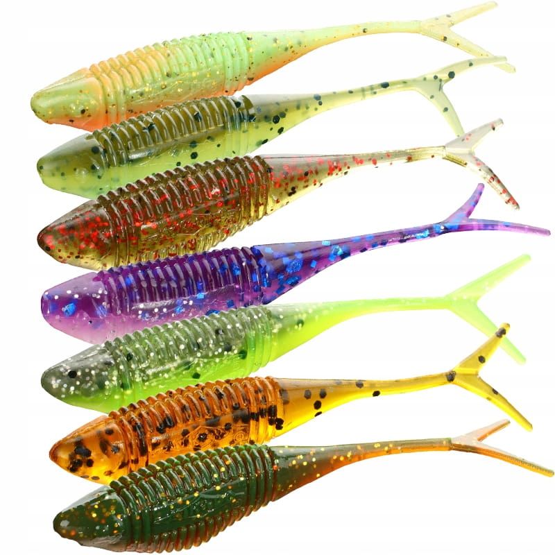  Kopa ēsma gumija rippery mikado real fish perch 9,5cm strazdiem 5 gab.