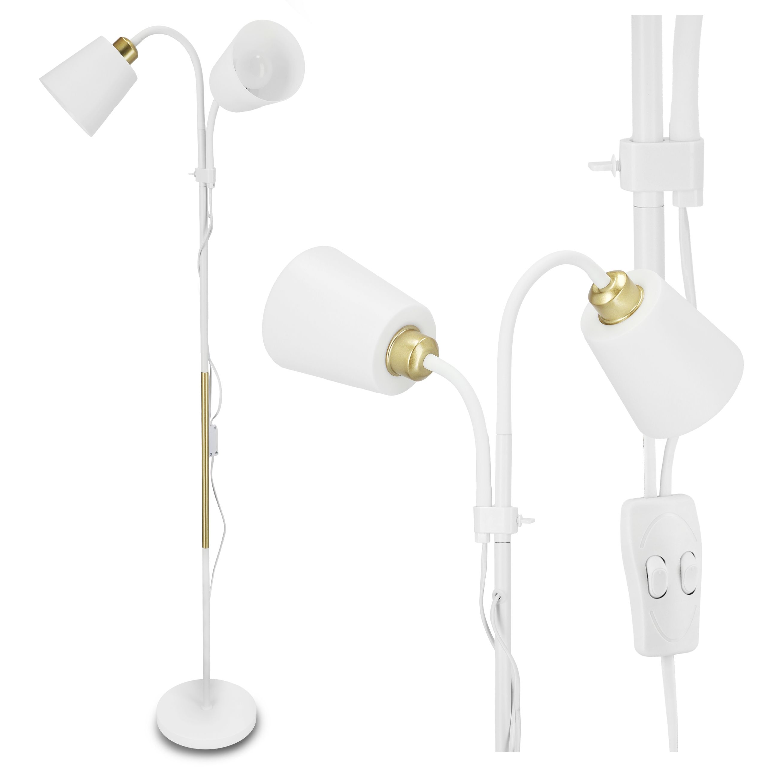  Stehleuchte led-licht zum lesen nachttisch 1x gu10 schalter 160cm