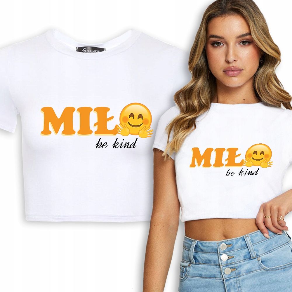  T-shirt kurz crop weiß mermaid muster - s