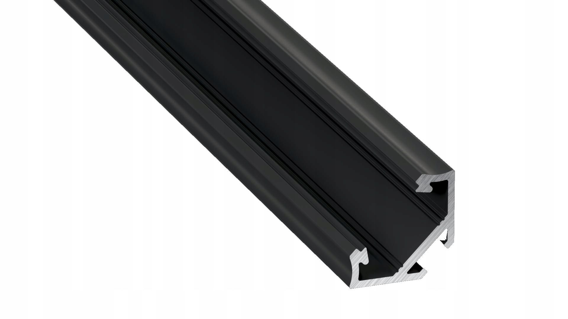  Kopa melns alumīnija profils atzina slim eco led sloksnēm 2m + kapuci