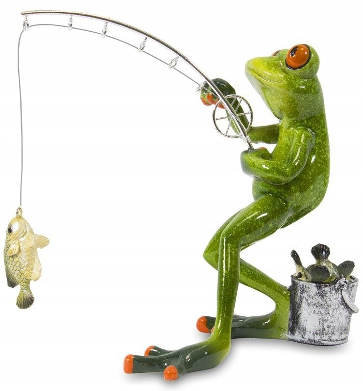  Figur frosch frosch auf rybach angler fischer geschenk