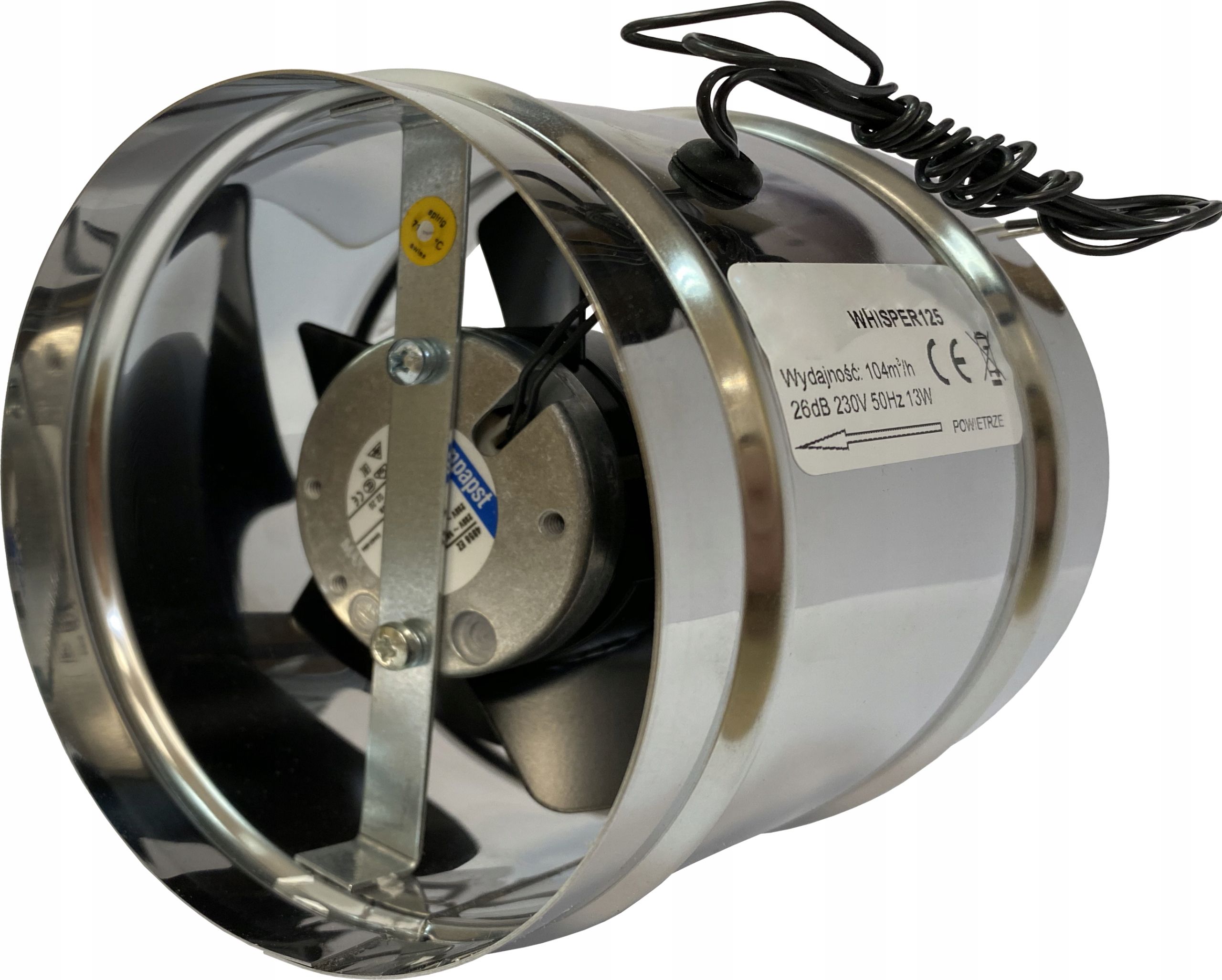  Větrák cdr kanály 350m3/h o125mm kuličková ložiska kabel 1,5m zástrčka