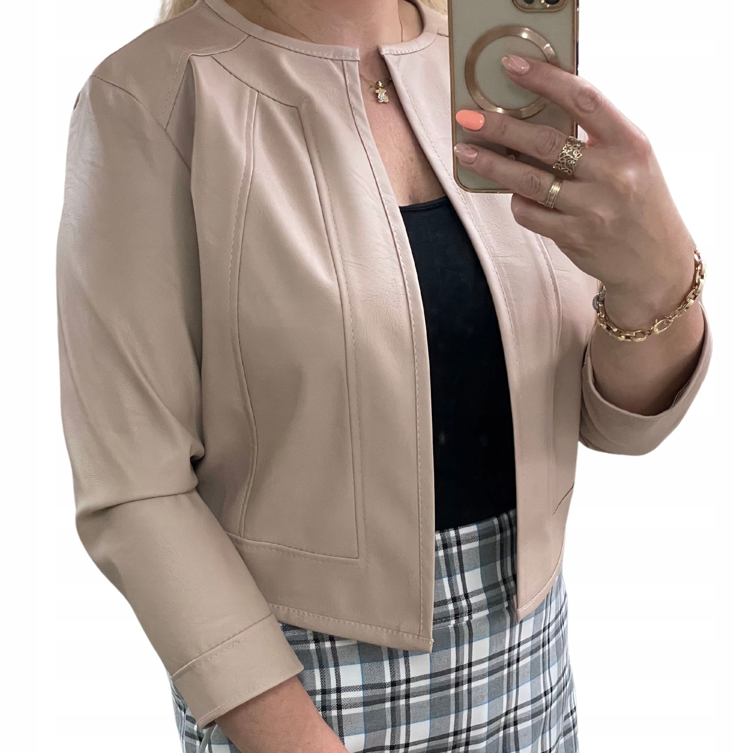  Nr. a03 bolero-bikerjacke total look golden nr. 46