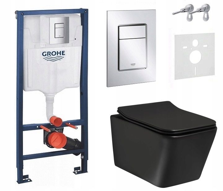  Toilet frame grohe concealed bowl carla black key chrome set 7 in 1