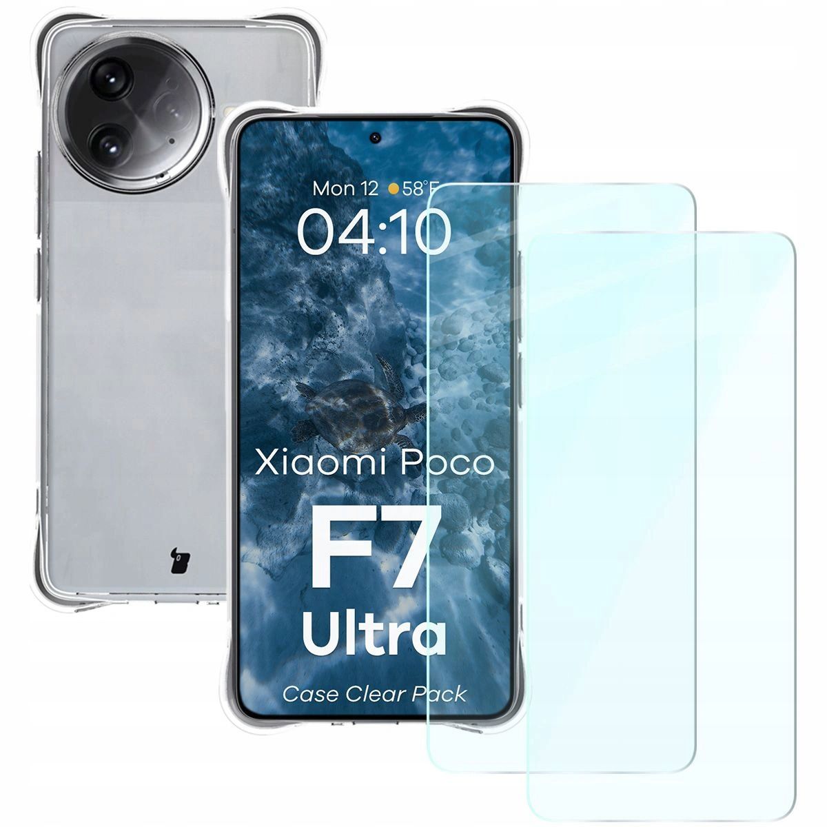  Case + 2x tempered glass bizon - xiaomi poco f7 very glass set