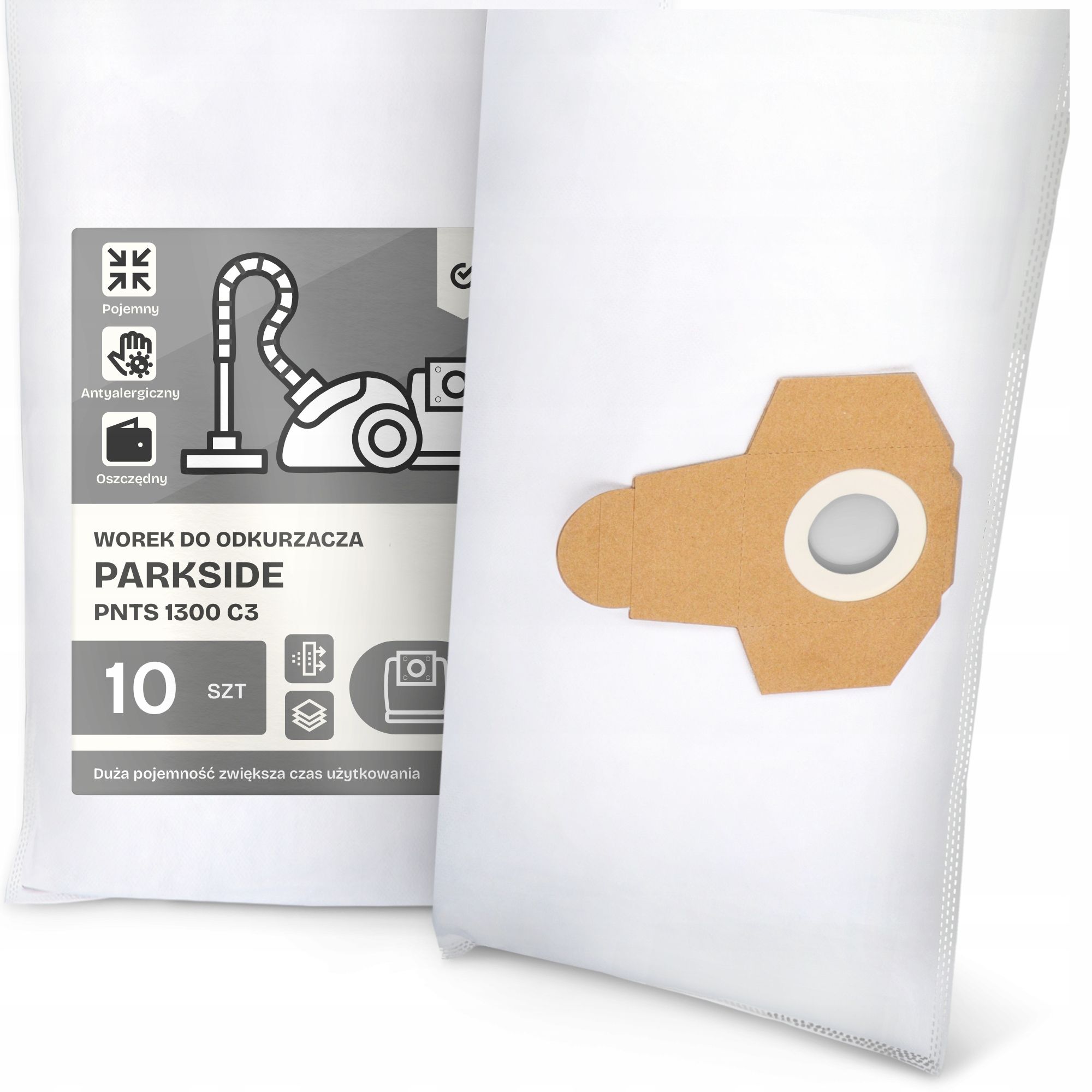  2x bag for a vacuum cleaner parkside pnts 1300 c3 synthetic textiles bags g9