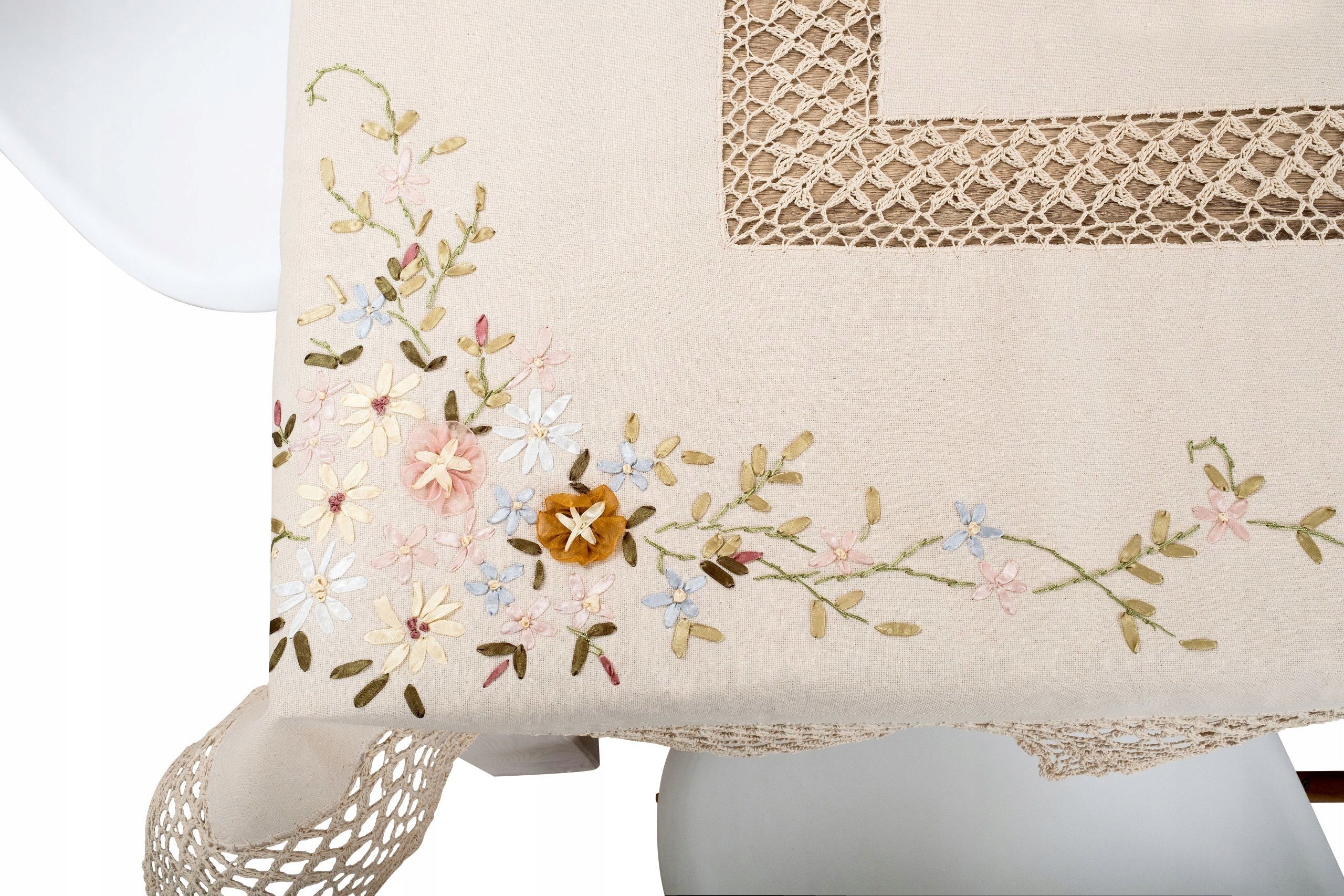  Table runner boho cotton small fish lace 50x100 white