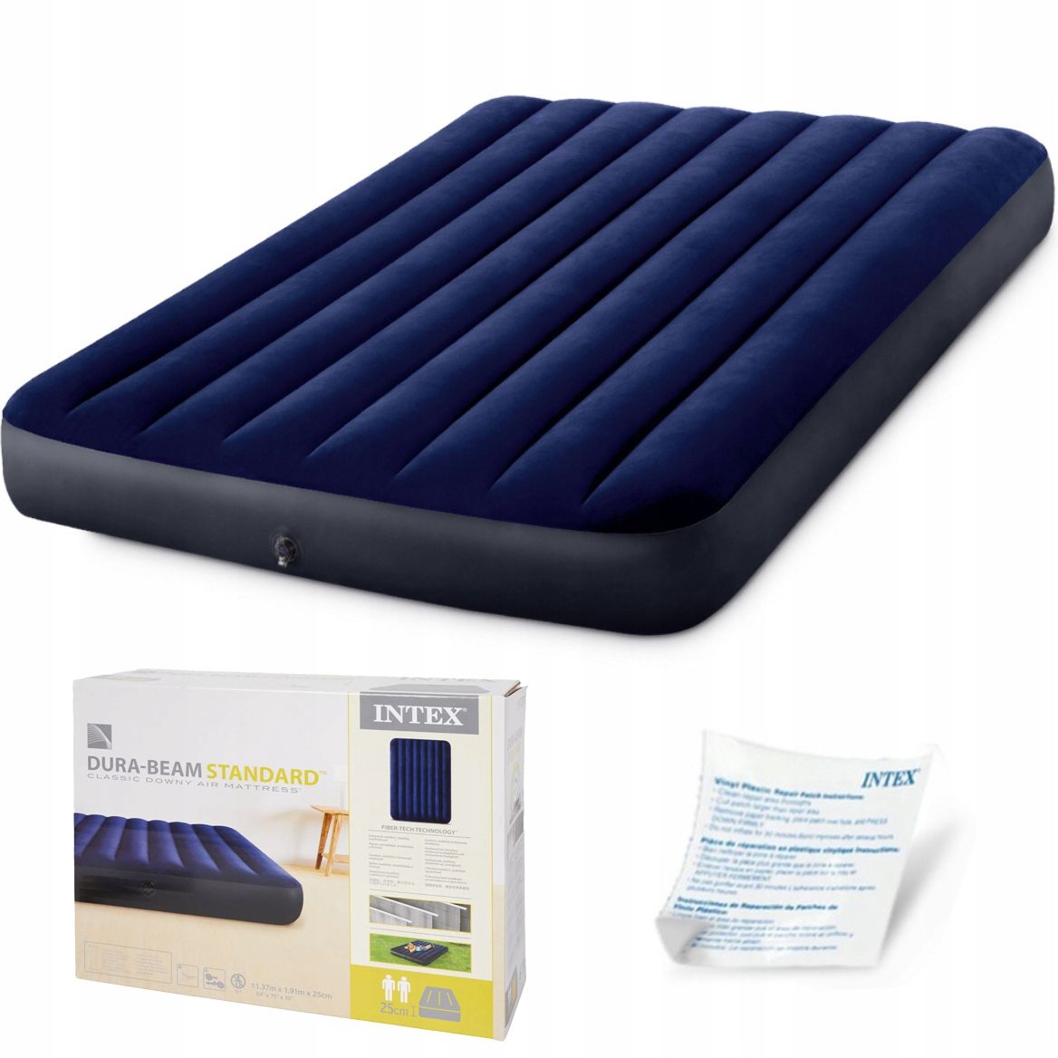  Pripučiamas čiužinys 2 asmenims 191x137 veliūrinis intex