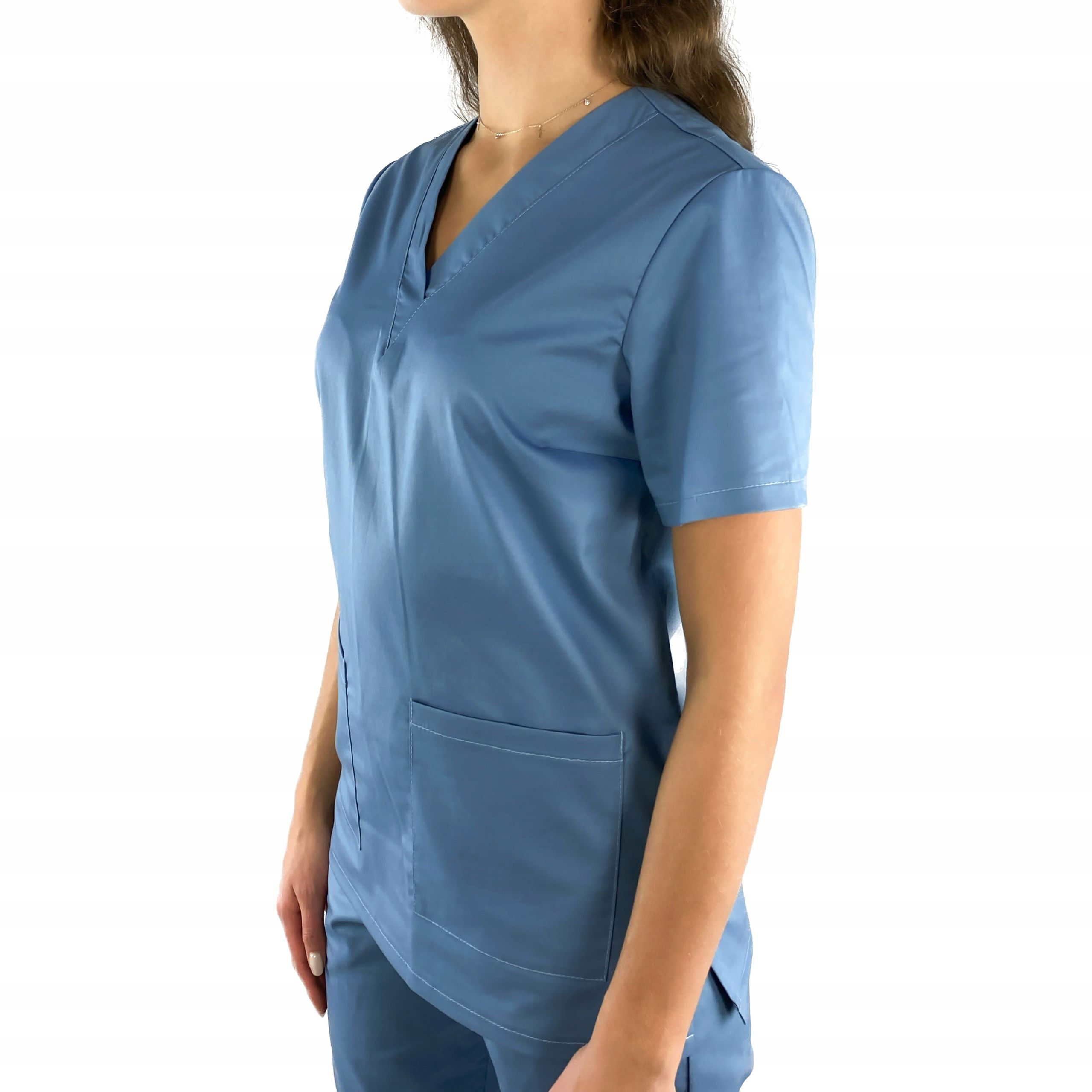  Bluse med scrubs dudumed dunkelblau xl