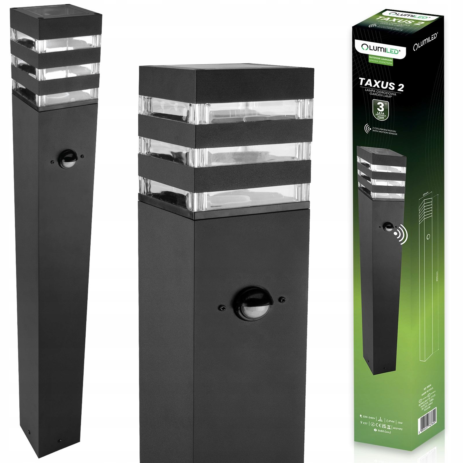  Led-lampe garten äußerlich im bau 80 cm 10w 700lm spalte 4000k schwarz