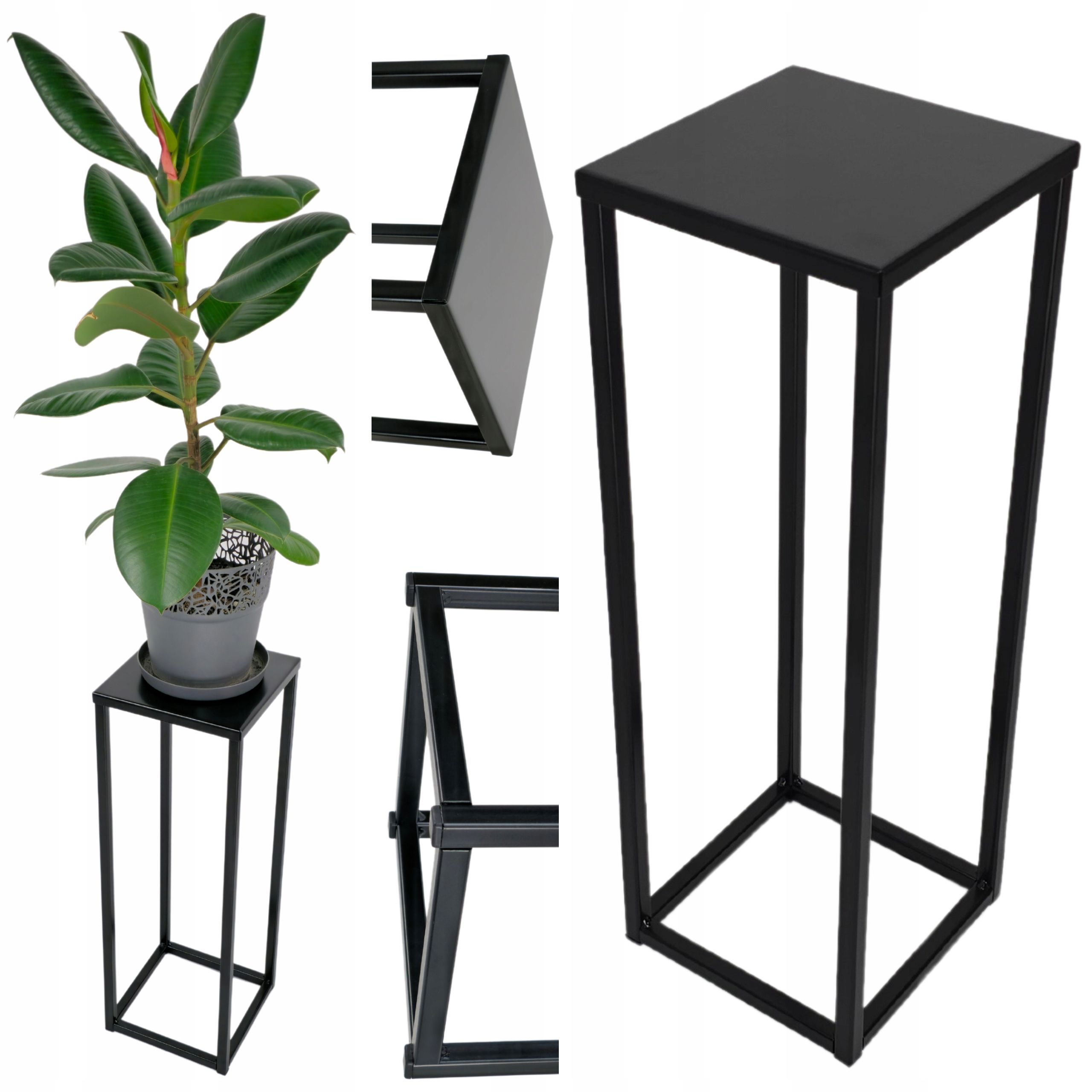 Metal stand for flowers white 80cm wooden platform flower stand standing loft style