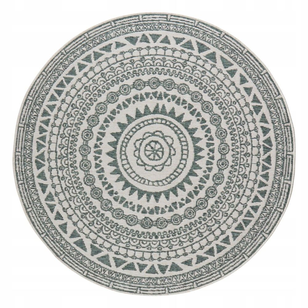  Round carpet for the living room 140cm , soft italian ,green creamy pattern mandala
