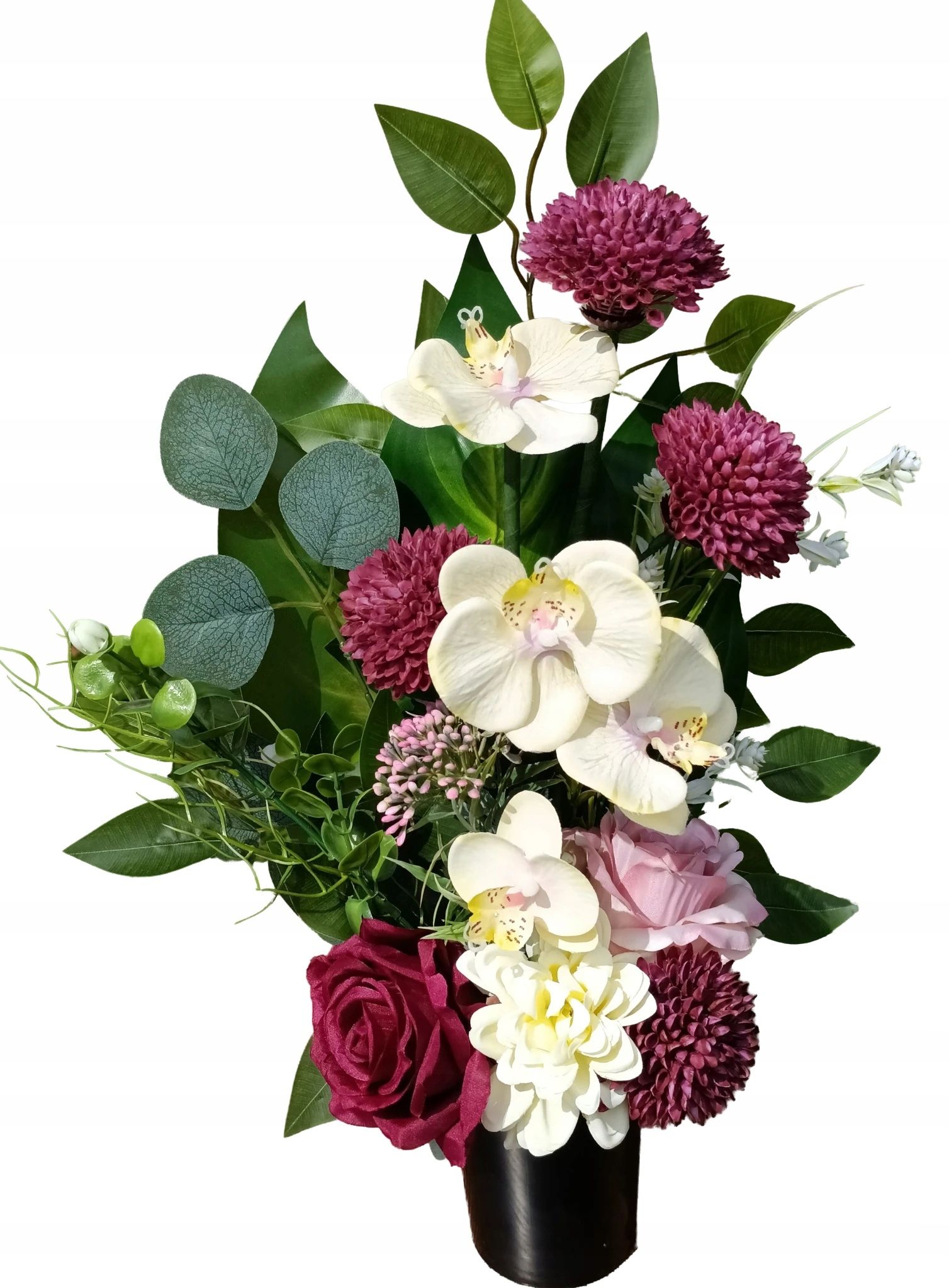  Bouquet red orchid into a vase artificial flowers tombstone cemetery premium