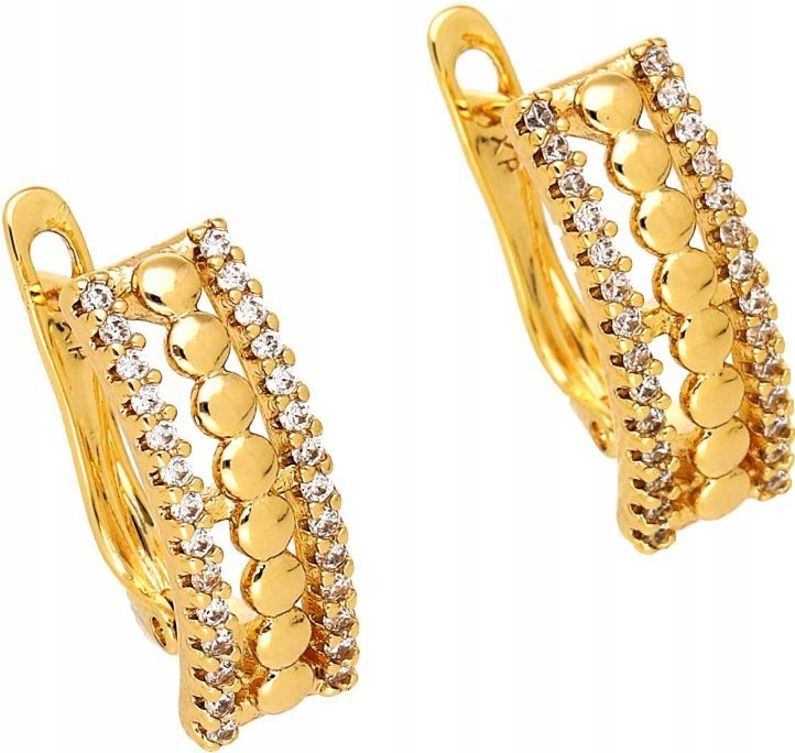  Náušnice ženský chirurgická oceľ nehrdzavejúci lekársky zlato 18k 1,7cm\0,8mm
