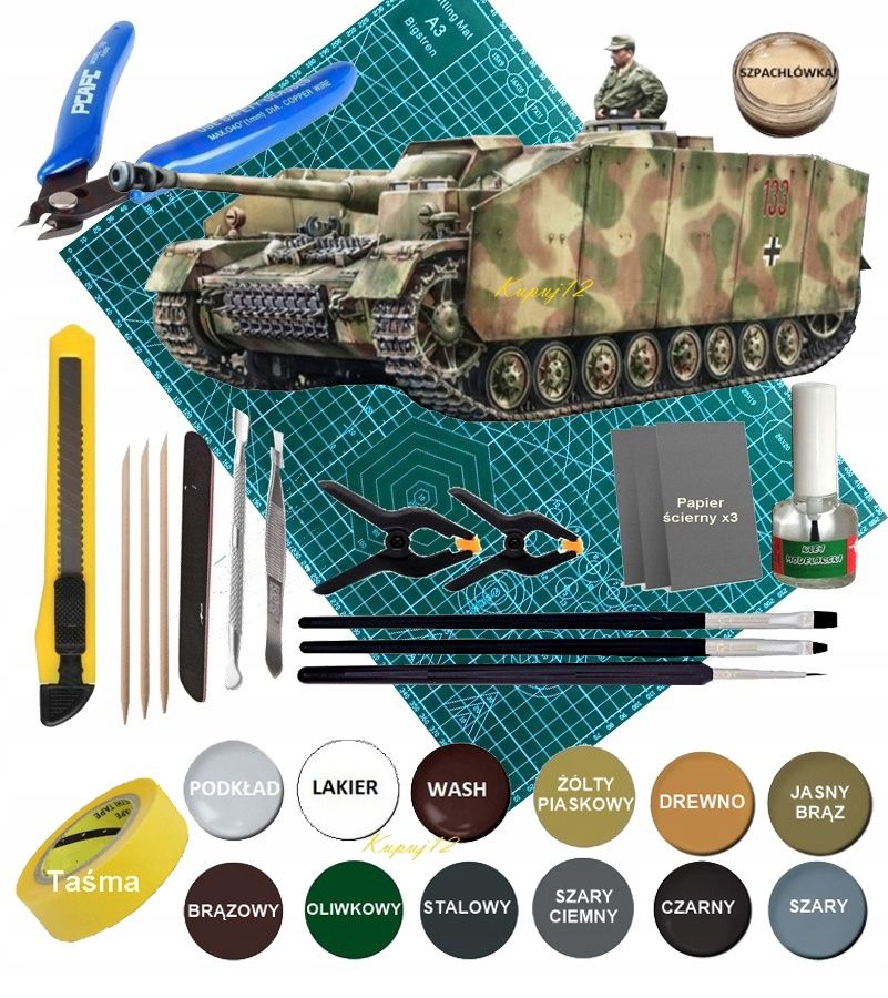  Modelis cisterna pantera tank panther type g + akrila krāsas modeļiem. aksesuāri