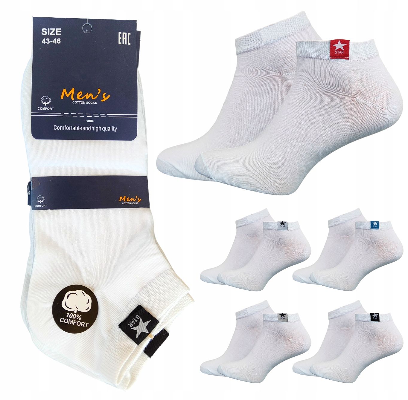  5x pėdutės medvilninės baltas vyrai juodas mix kokybė premium 39-42 pasirinkimas wzo