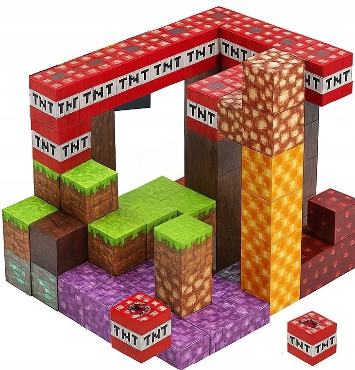  Magnetické bloky kocky 100bloky v tom 2figúrky kartónová krabica venovať