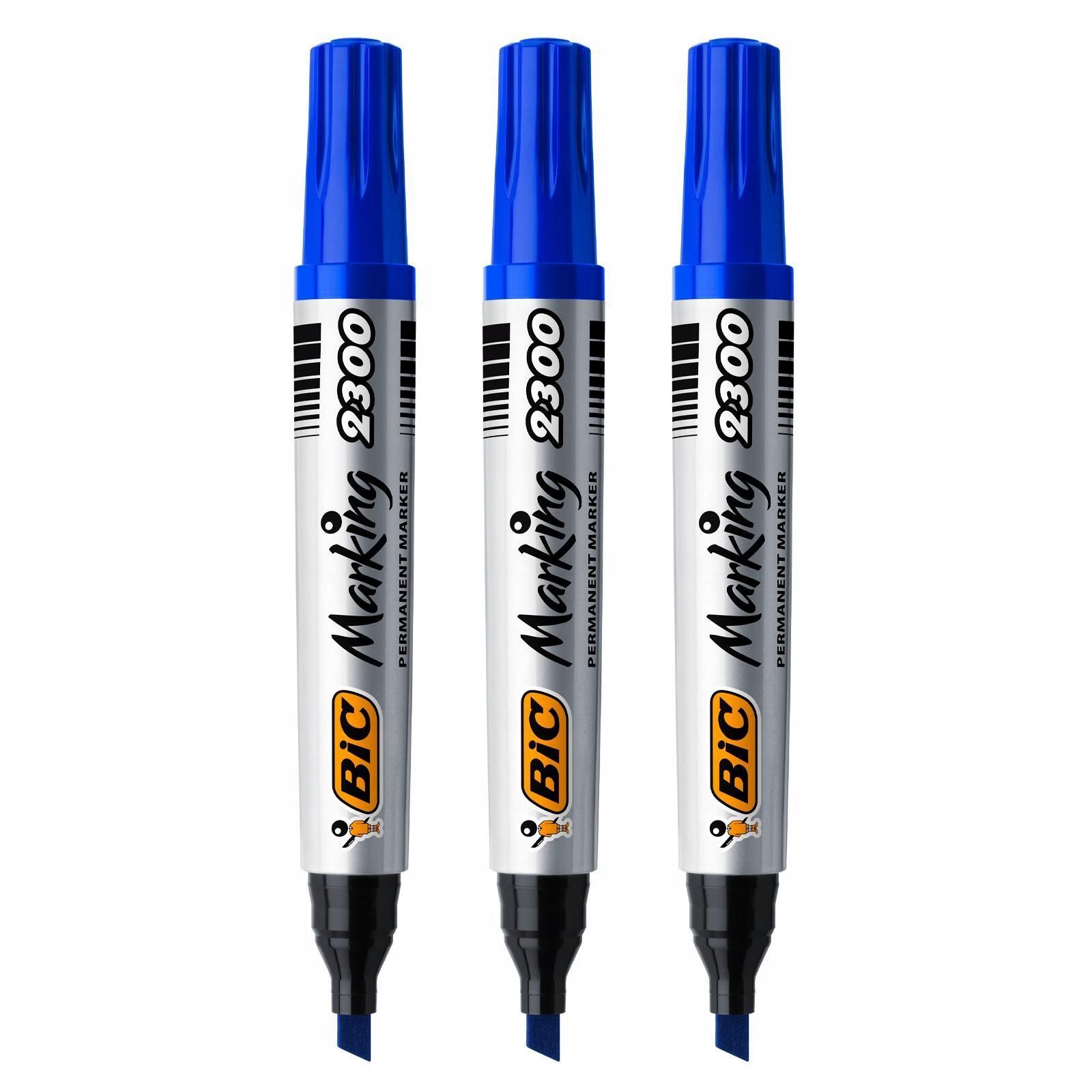  Bic permanentná fixka 2300 červený zastrihnutý hrot alkoholický marker
