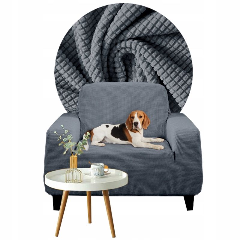 Case for big armchair sofas corner 1 os 90-140cm grey velour gray