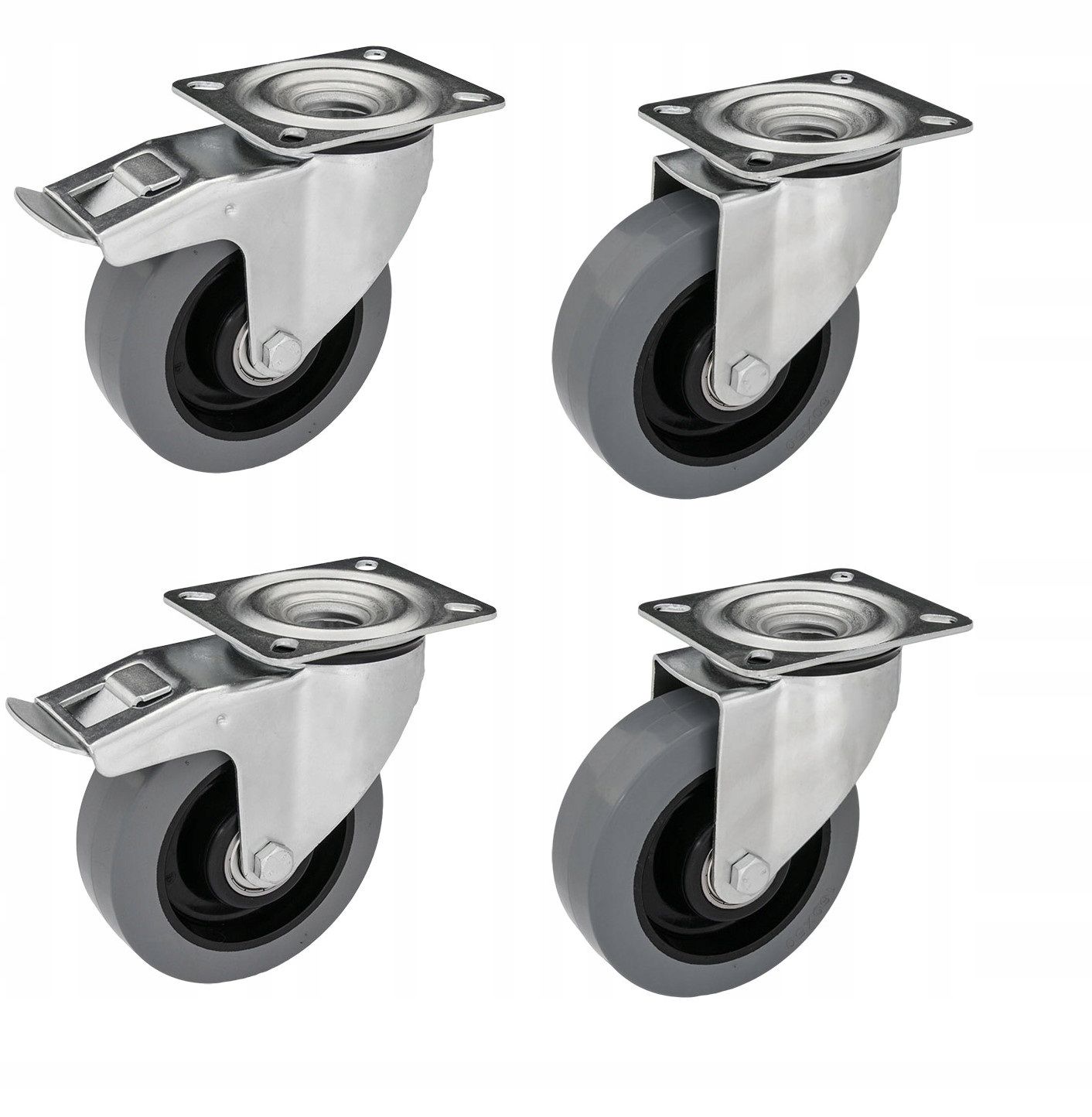  Screw-on wheels 100mm 4 pcs. approved on hole 600kg ball bearing wheel