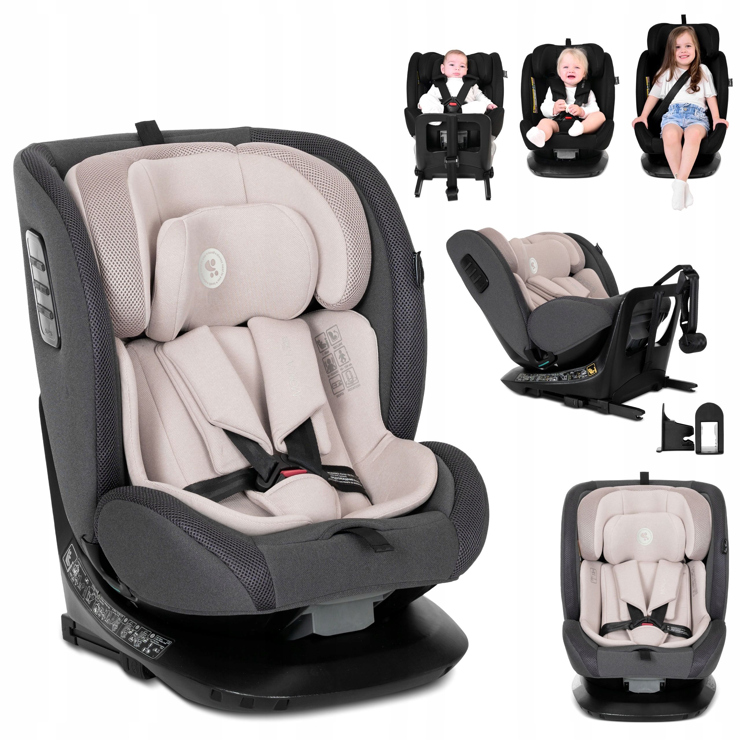  Auto sēdeklis isofix 40-150 cm grozāmais 360° lorelli monza