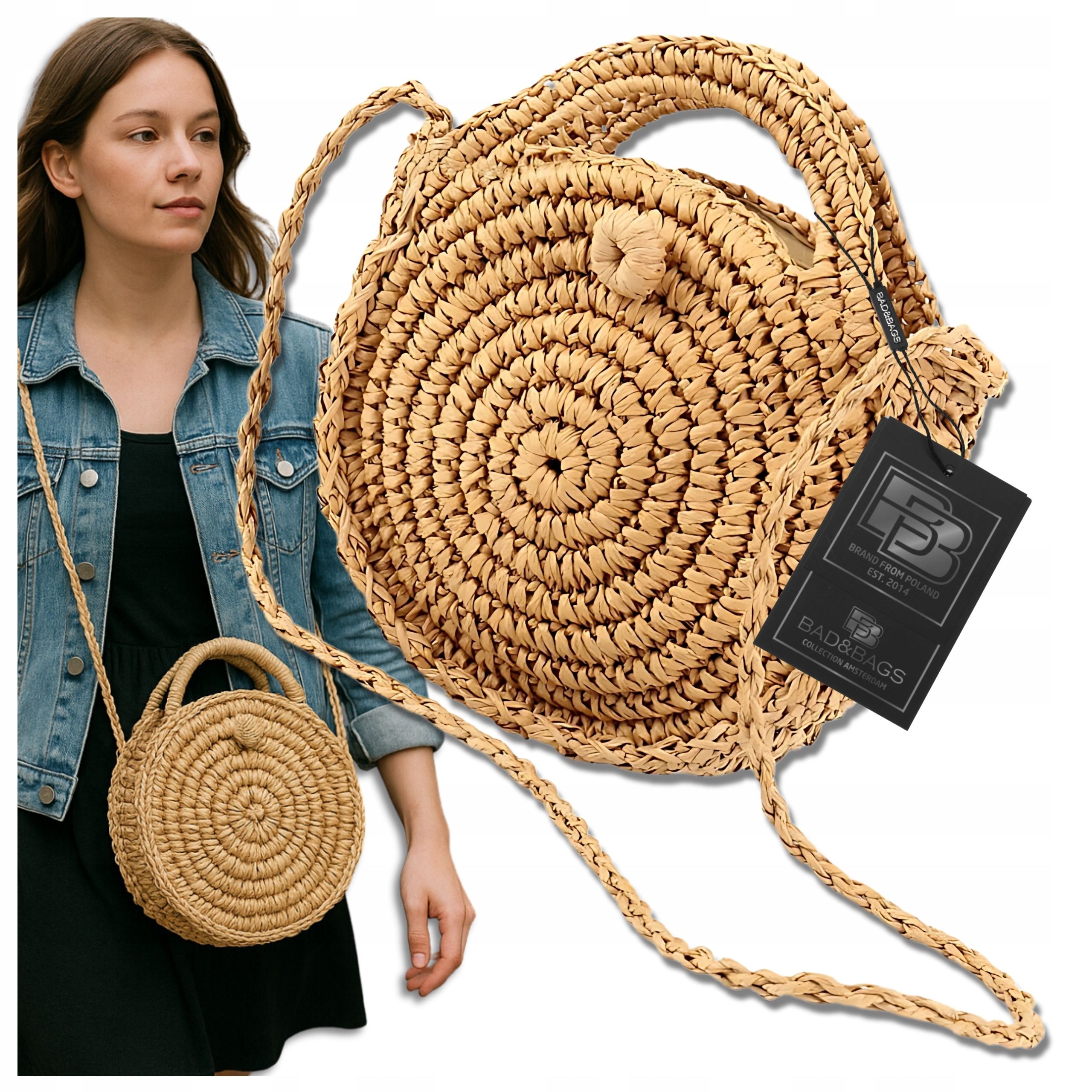  Tasche umhängetasche bad&bags korb stroh öko boho sommertasche
