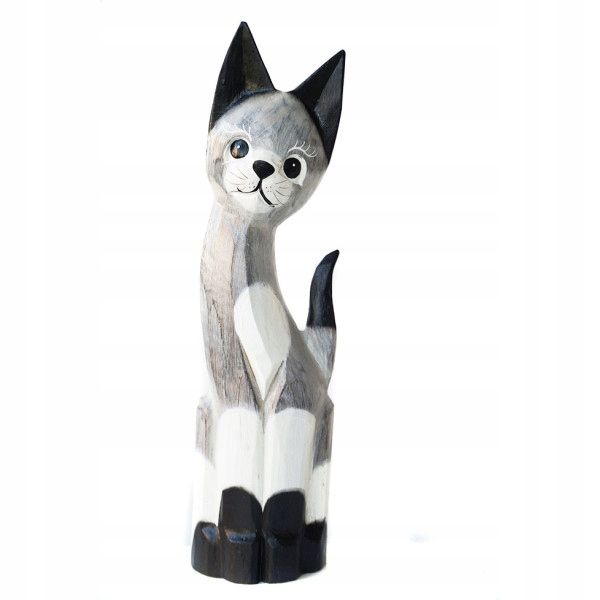  Katze kätzchen holzfigur wunderschön einzigartig dekoration oder geschenk 30cm