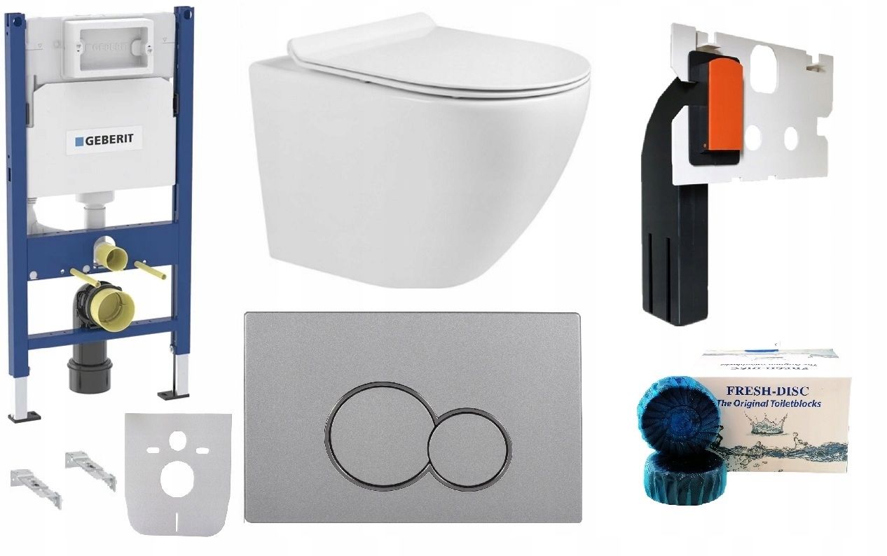  Wc rāmja komplekts geberit + atslēga + tualetes pods melns matēts + dēlis w/o+fresh
