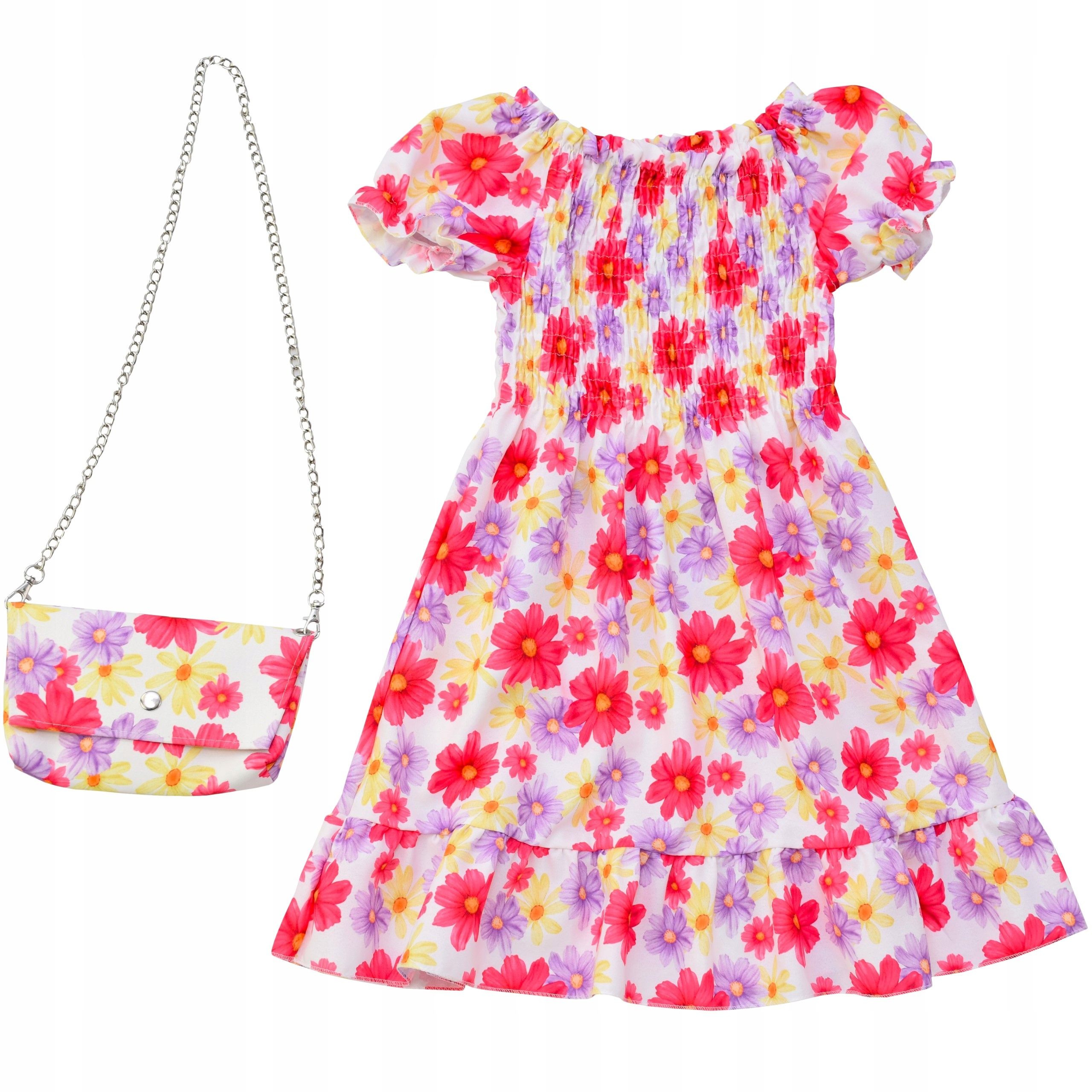 Kleid für mädchen weiß schmetterlinge handtasche jahr blumen muster für ein kind 6 y
