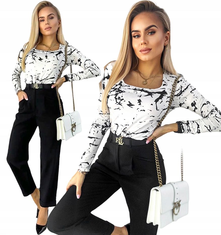  Koordinovaný flexibilní halenka geometrický print módní spisy