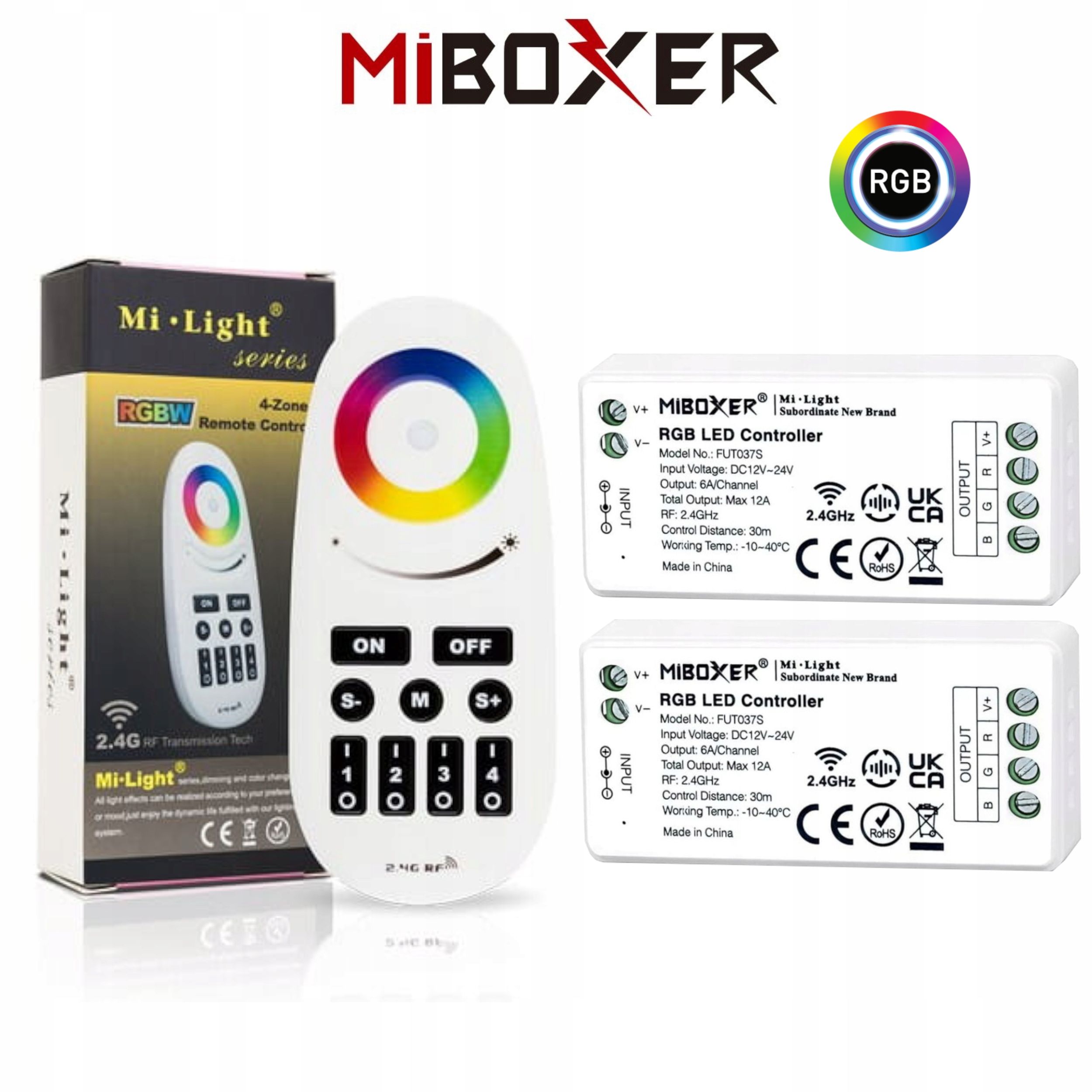  Komplektas valdiklio smart home wifi led'ams mono arba cct + valdymo pultelis zonų