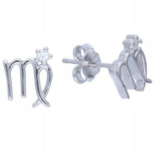  Earrings zodiac sign aries zircons pencil silver