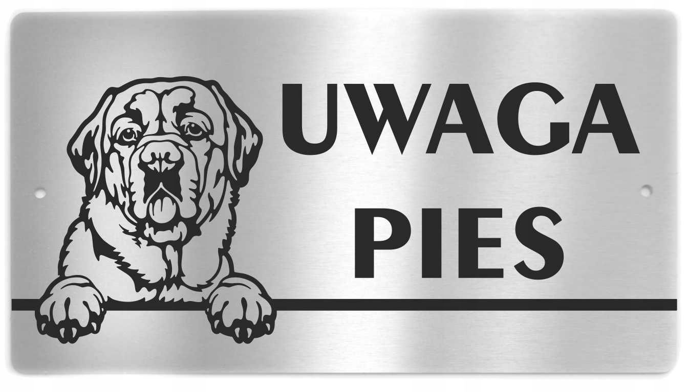  Tabulka vyrobeno z nerezové oceli uwaga psi labradoři