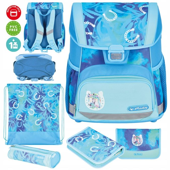  Set school backpack school backpack loop + funky horse horse 6-9 years herlitz