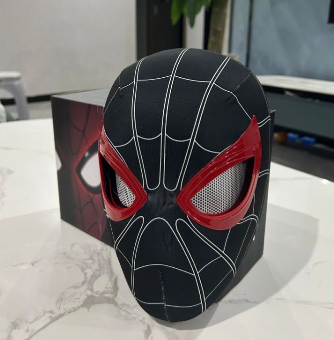  Ac jm mask moving eyes spiderman plastic cosplay party halloween black
