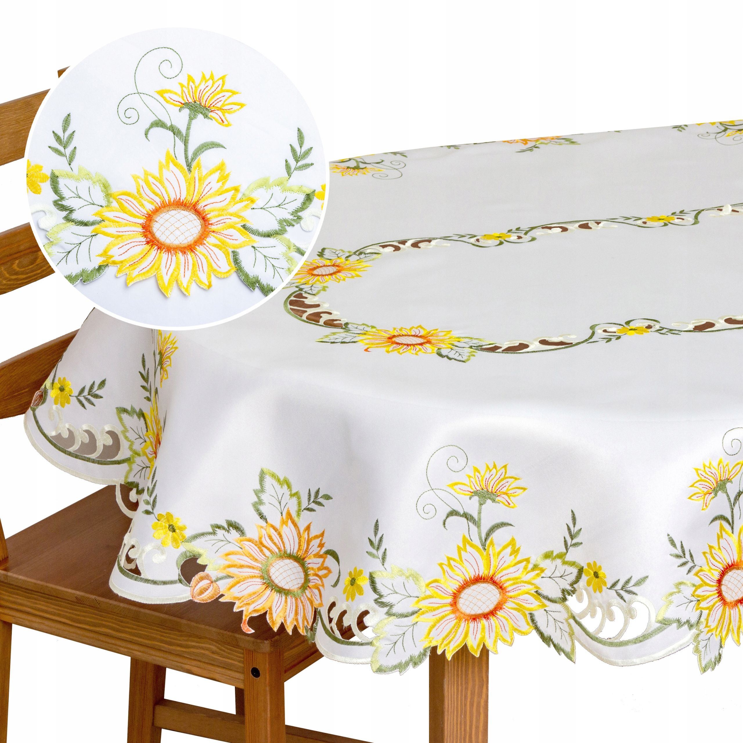  Tablecloth oval oval colorful flowers spring red mallows 140x250
