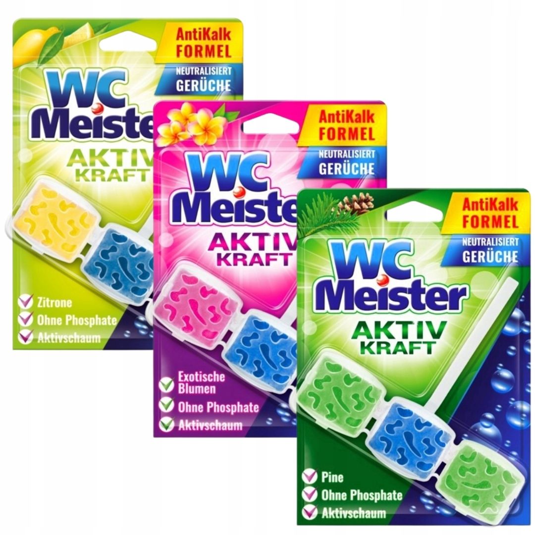  Tualetas meister antikalk formel komplektas mix vokiškos pakabinami tualetų 3x45g