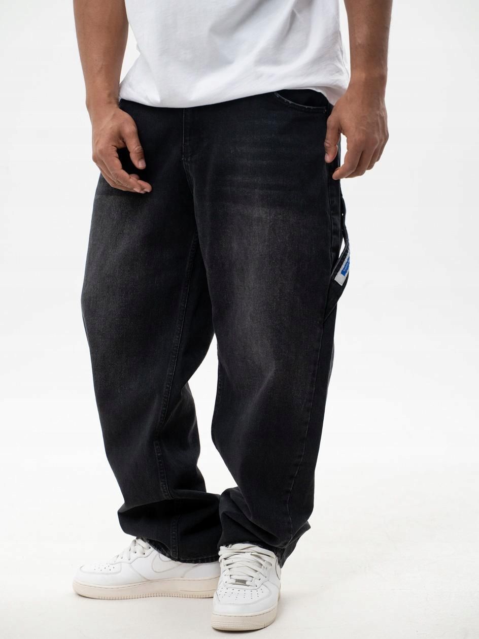  Džinsai super baggy 6 kišenių cargo vyrai juodas jigga wear xl