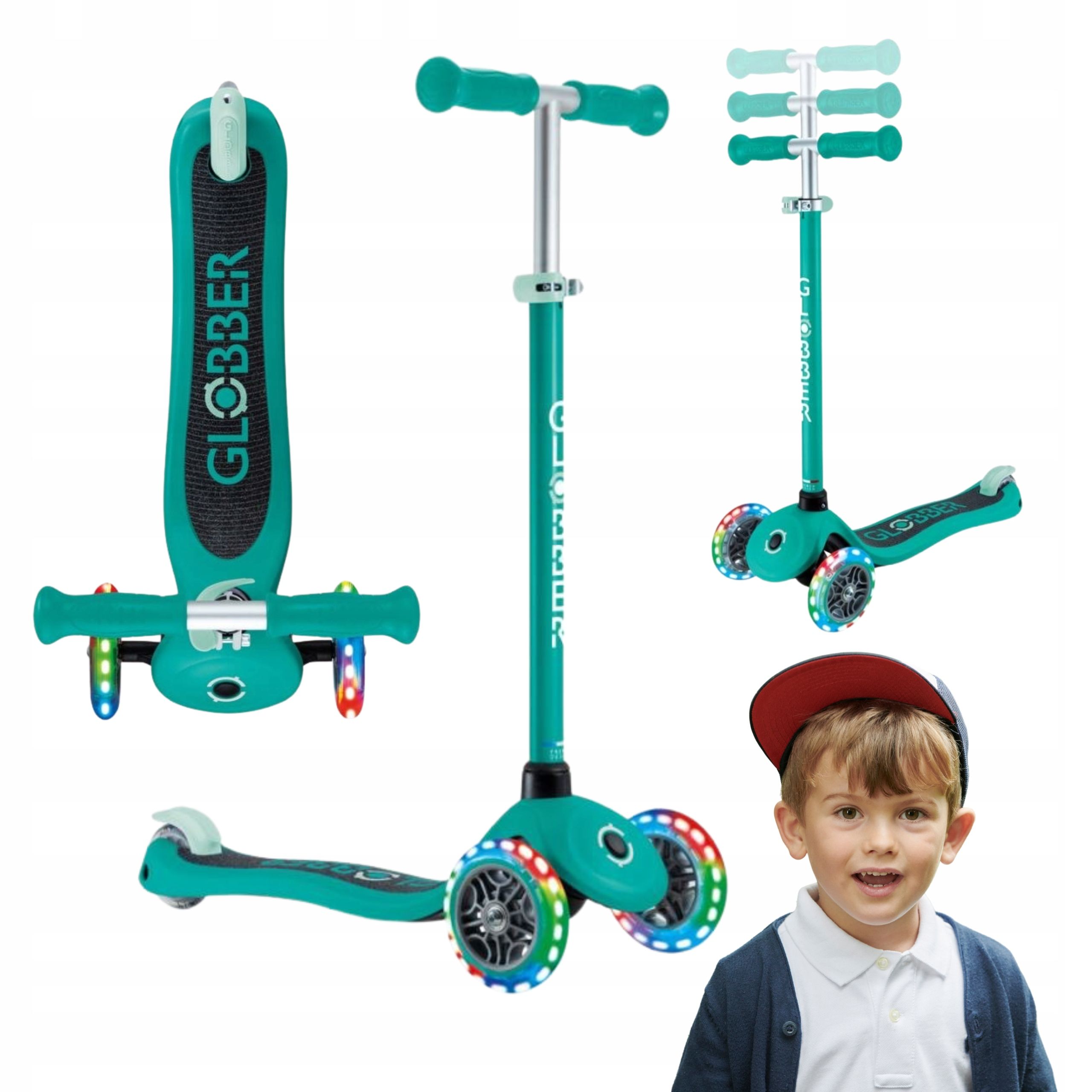  Dreirädriger roller globber primo lights led einstellbar für kinder 3+