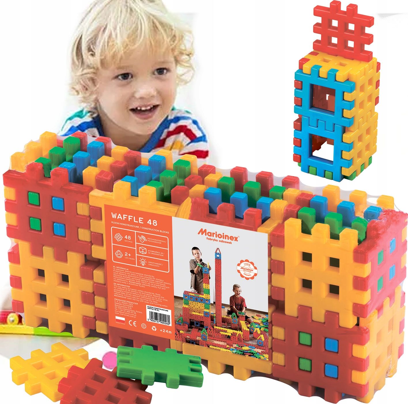  Marioinex blöcke waffle 104 pcs. großes set 2 kg – kreatives spiel